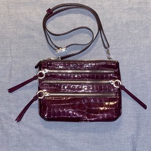 Brighton Purple Patent Leather Crocodile Crossbody